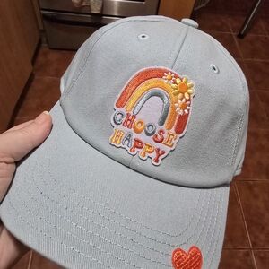 Light Blue Cap with Embroidered Design